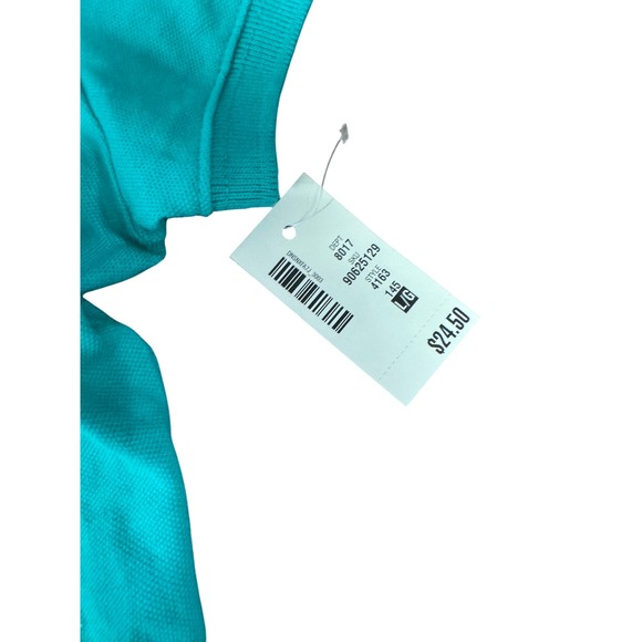 Aeropostale Polo Shirt Size Large Turquoise Pink A87 Short Sleeve Top - Picture 4 of 6
